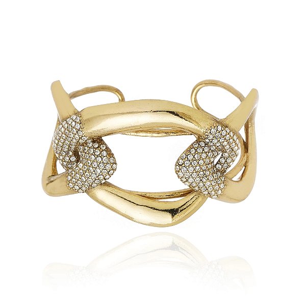 Bracelete Claudia Arbex cristais black diamond ouro vintage