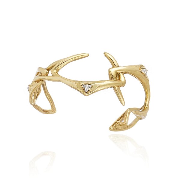 Bracelete Claudia Arbex cristal ouro vintage