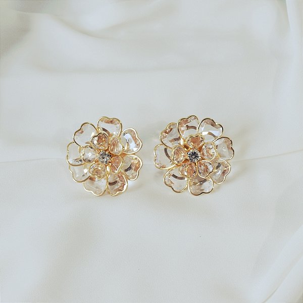 Capa para botão e botton camélia cristais par