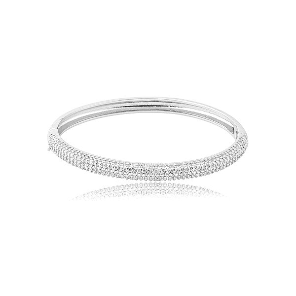 Bracelete zircônia ródio semijoia BO478