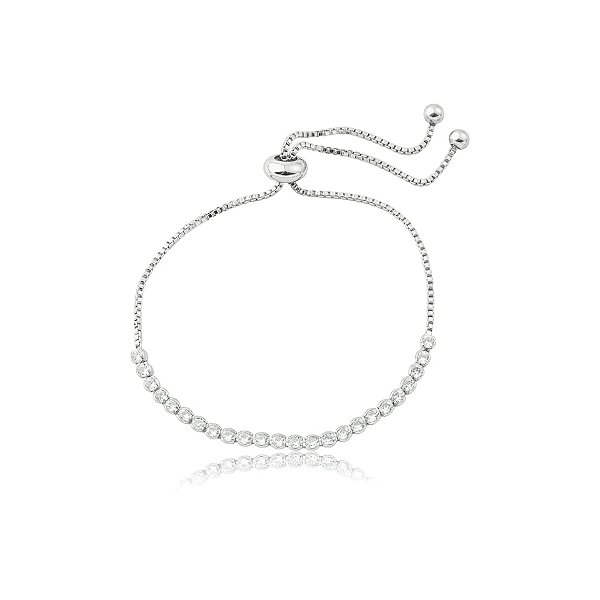 Pulseira riviera gravatinha zircônia ródio semijoia FZ417