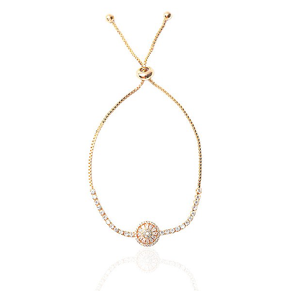 Pulseira riviera gravatinha pizza ouro semijoia FZ442