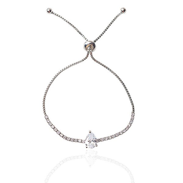 Pulseira riviera gravatinha gota ródio semijoia FZ385