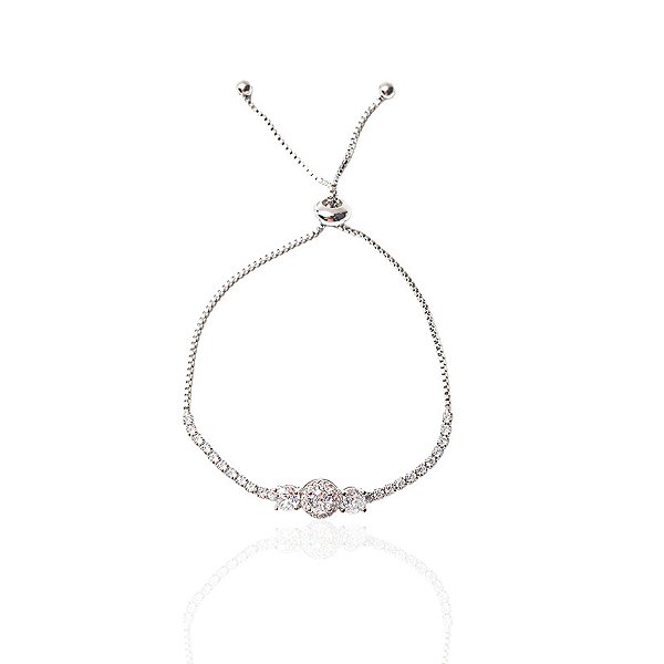 Pulseira riviera gravatinha ródio semijoia FZ448
