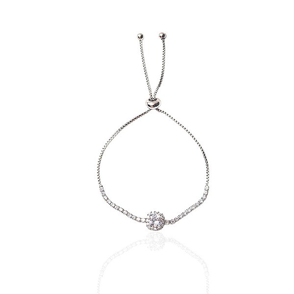 Pulseira riviera gravatinha ródio semijoia FZ387