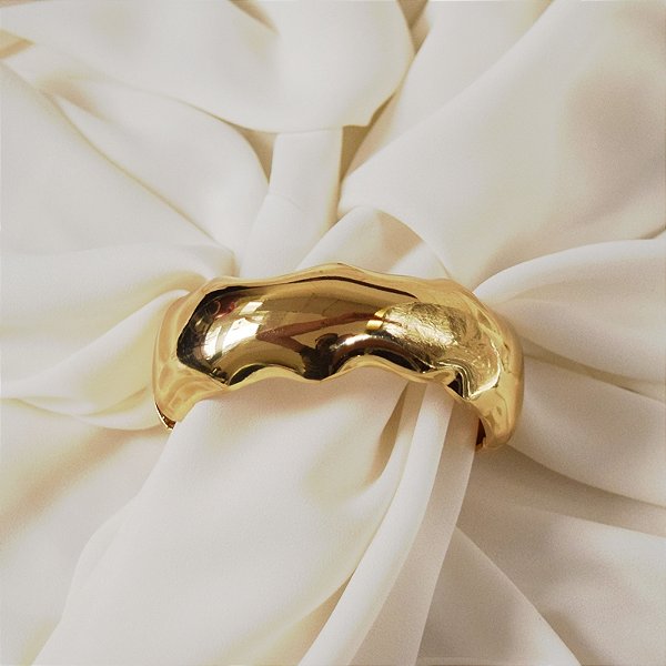 Bracelete ondulado ouro semijoia