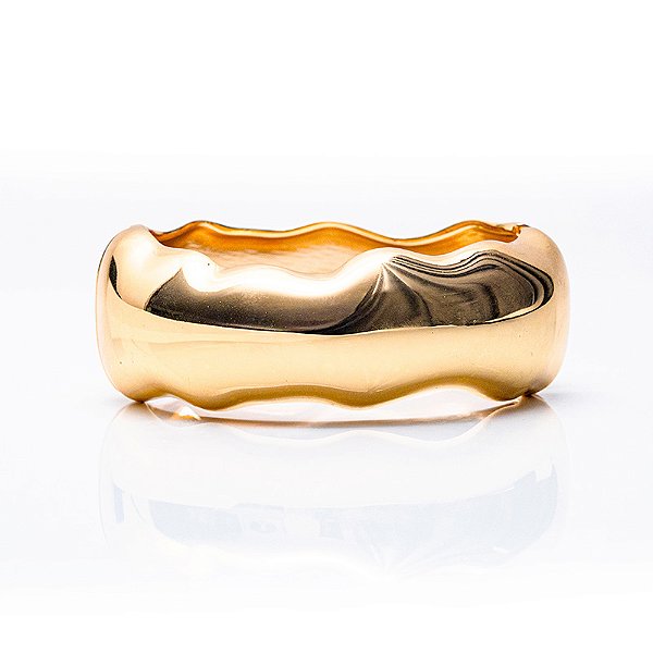 Bracelete ondulado ouro semijoia