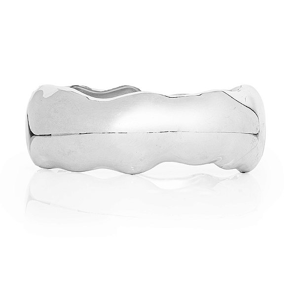 Bracelete ondulado ródio semijoia