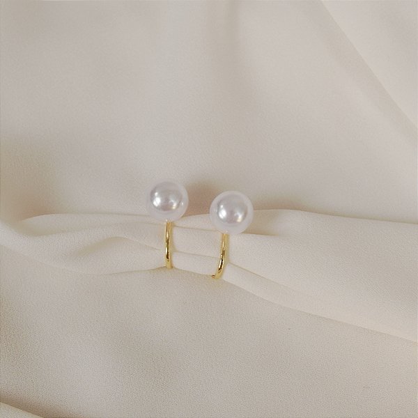 Brinco pressão pérola p ouro semijoia 6179605