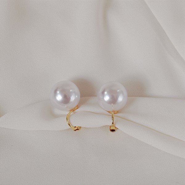 Brinco pressão pérola gg ouro semijoia 7258405