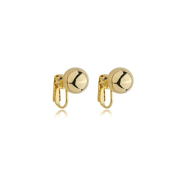 Brinco pressão esfera lisa m ouro semijoia 6180605
