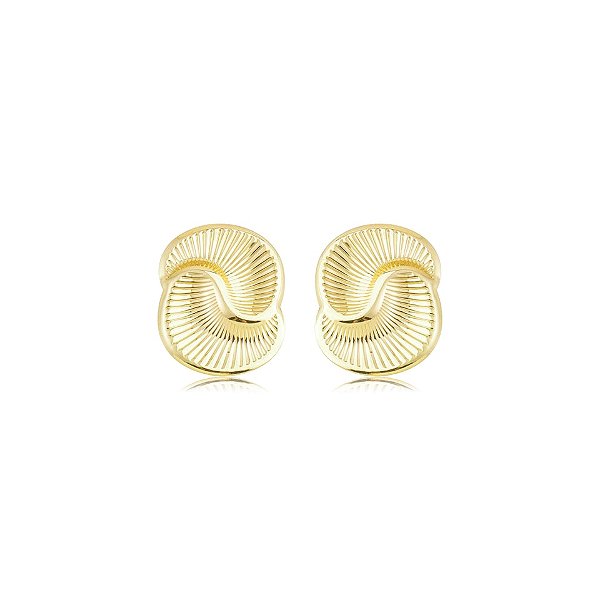 Maxi brinco curvado ouro semijoia