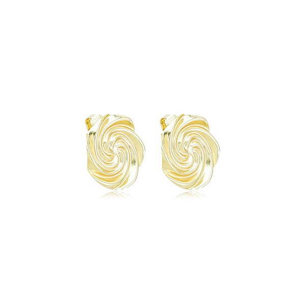 Brinco pressão espiral ouro semijoia 6176701