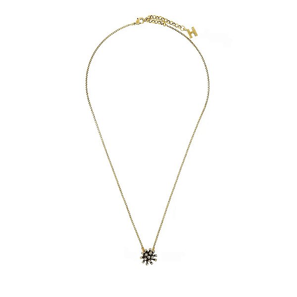 Colar Hector Albertazzi mini cristais carmim ouro vintage