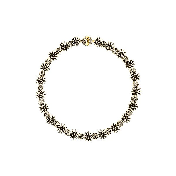 Colar Hector Albertazzi curto cristais carmim ouro vintage