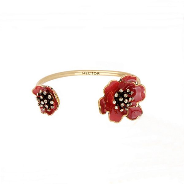 Bracelete Hector Albertazzi carmim ouro vintage