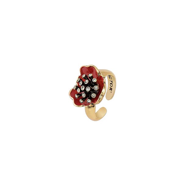 Piercing de encaixe Hector Albertazzi carmim ouro vintage