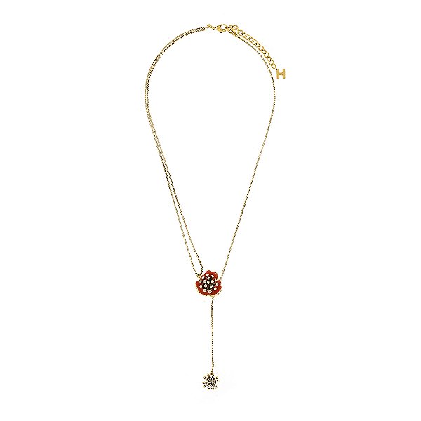 Colar Hector Albertazzi tie carmim ouro vintage