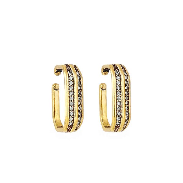 Brinco ear cuff Hector Albertazzi art déco ouro vintage