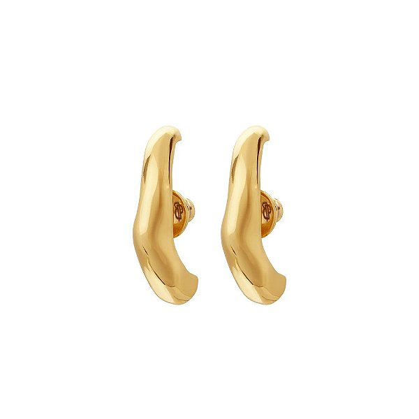 Brinco ear hook Bah Porto orgânico blend ouro semijoia