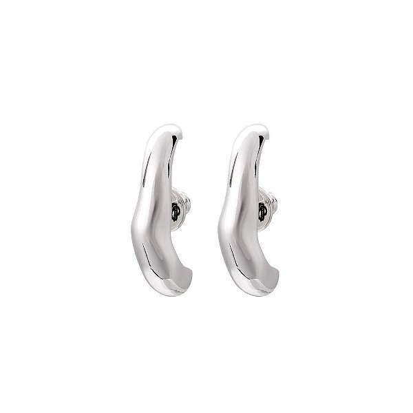 Brinco ear hook Bah Porto orgânico blend prata semijoia