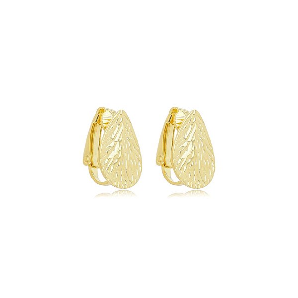 Brinco pressão folhinha ouro semijoia 7269005