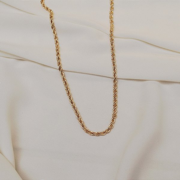 Colar corrente cordão baiano ouro semijoia XL-230302