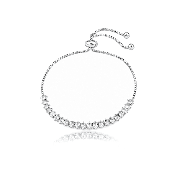 Pulseira gravatinha riviera zircônias navetes ródio semijoia 5364205