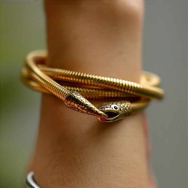 Pulseira Elaine Palma serpente ouro semijoia