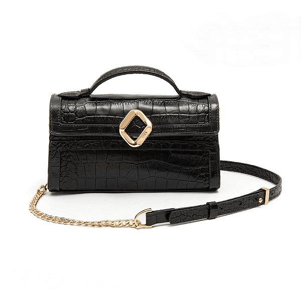 Bolsa Isla Tophandle Aurora New Croco Preto