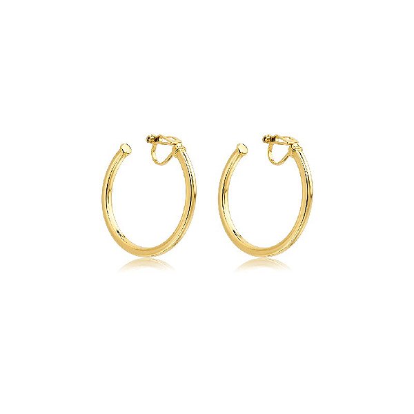 Brinco pressão argola reta ouro semijoia 7305305