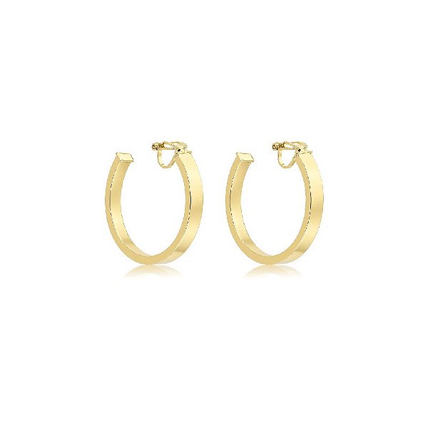 Brinco pressão argola reta ouro semijoia 7304505