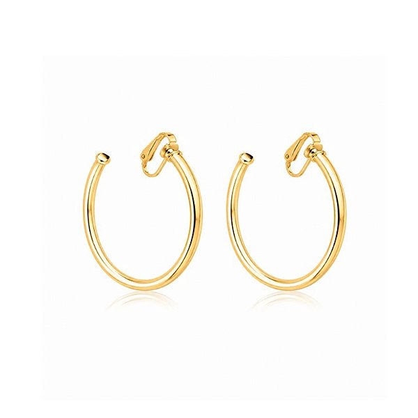 Brinco pressão argola tubo lisa g ouro semijoia 7303905