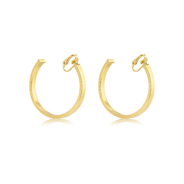 Brinco pressão argola reta g ouro semijoia 7304605