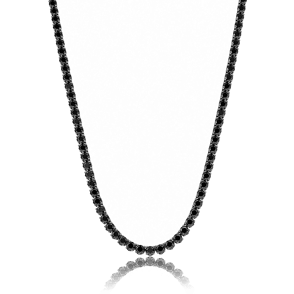 Colar riviera zircônia black ródio negro semijoia VB0692
