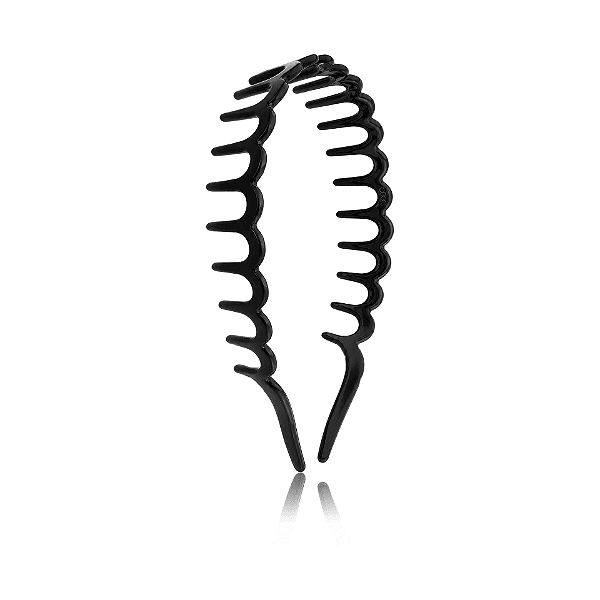 Tiara ondulada acetato preto