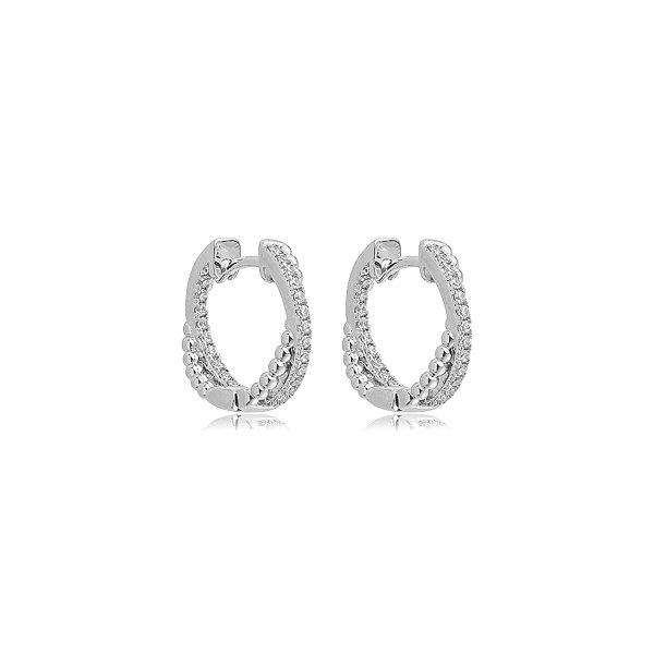 Brinco argolinha entrelaçada zircônia ródio semijoia 26k08020