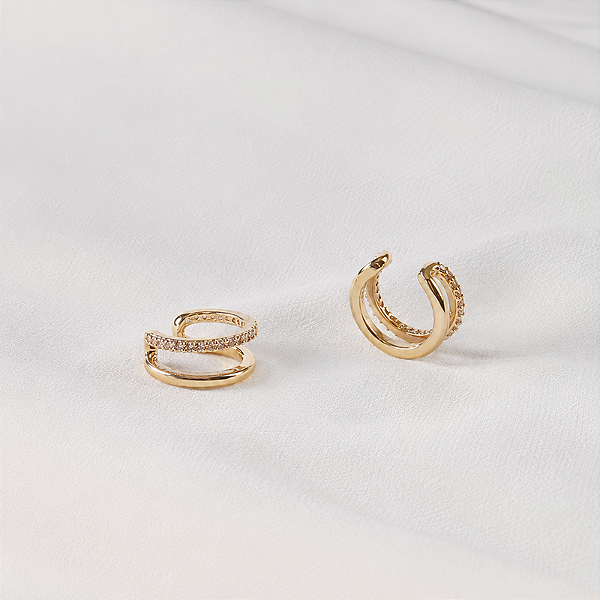 Piercing de encaixe zircônia ouro semijoia par 26k08024