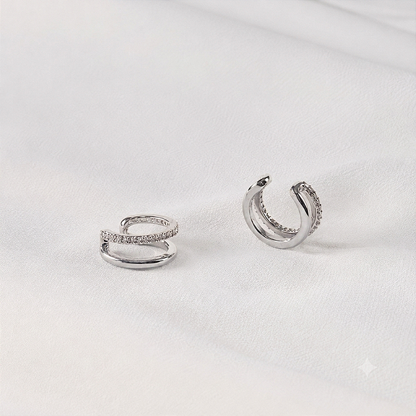 Piercing de encaixe zircônia ródio semijoia par 26k08024