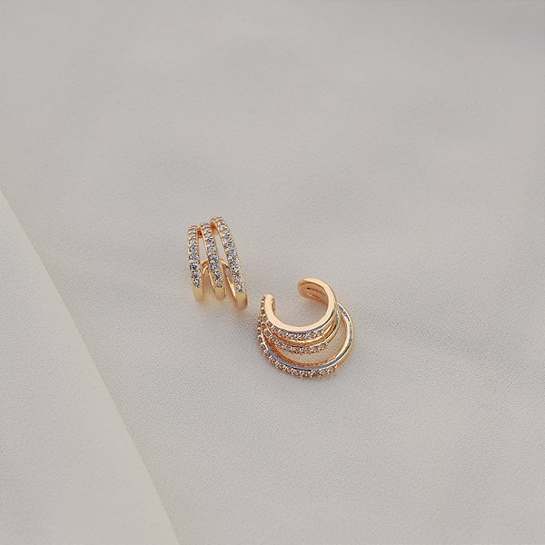 Piercing de encaixe aros zircônia ouro semijoia par 26k08022