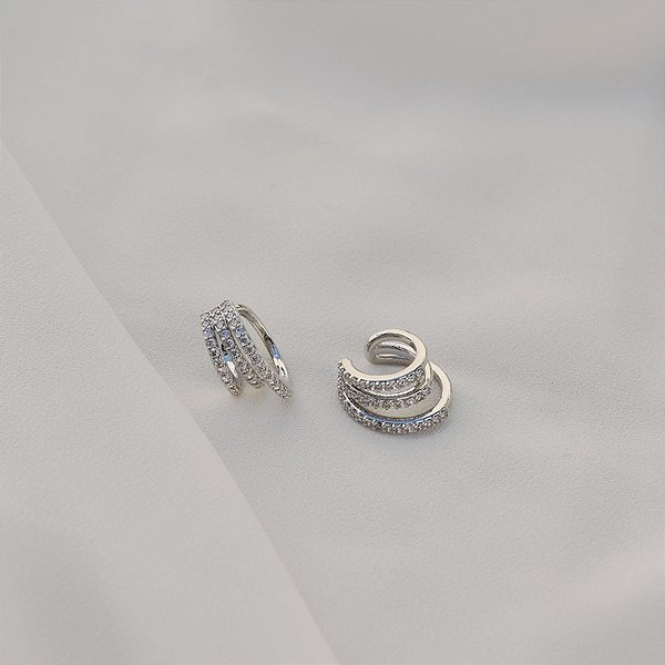 Piercing de encaixe aros zircônia ródio semijoia par 26k08022