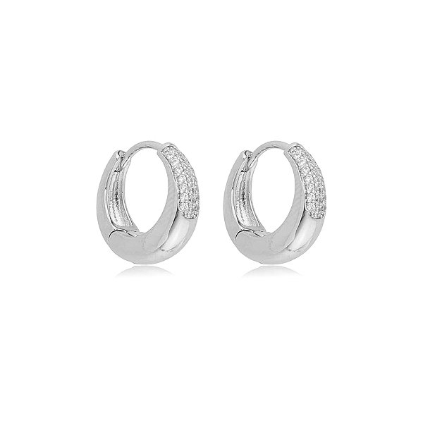Brinco argolinha zircônia ródio semijoia 26k08043