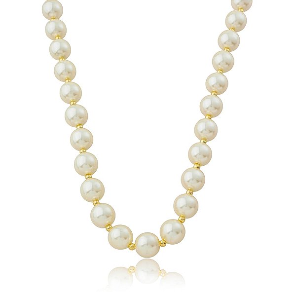Colar pérolas ouro semijoia 7345705