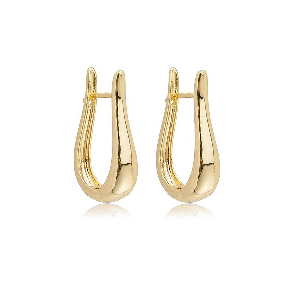 Brinco argolinha lisa ouro semijoia 22k08039