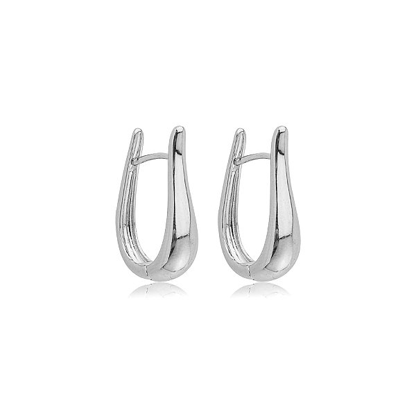 Brinco argolinha lisa ródio semijoia 22k08039