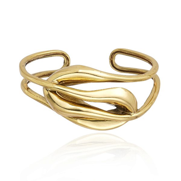 Bracelete Claudia Arbex biscoito da sorte ouro vintage