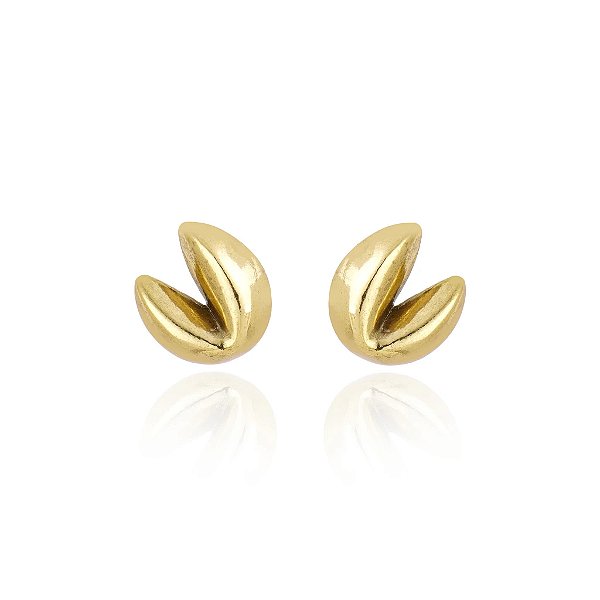 Brinco Claudia Arbex biscoito da sorte ouro vintage