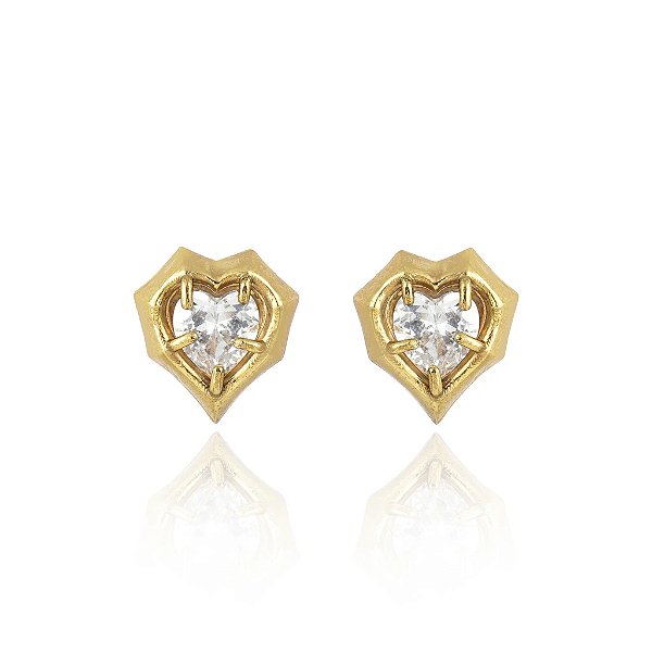 Brinco Claudia Arbex biscoito da sorte cristal ouro vintage