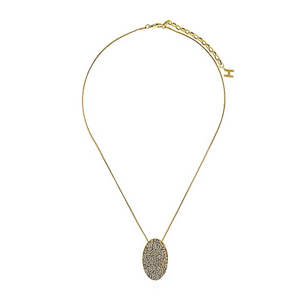 Colar Hector Albertazzi curto animal print ouro vintage