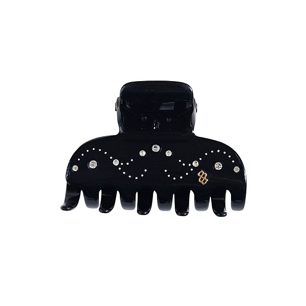 Piranha de cabelo Bianca acrílico preto com cristais g 05 176